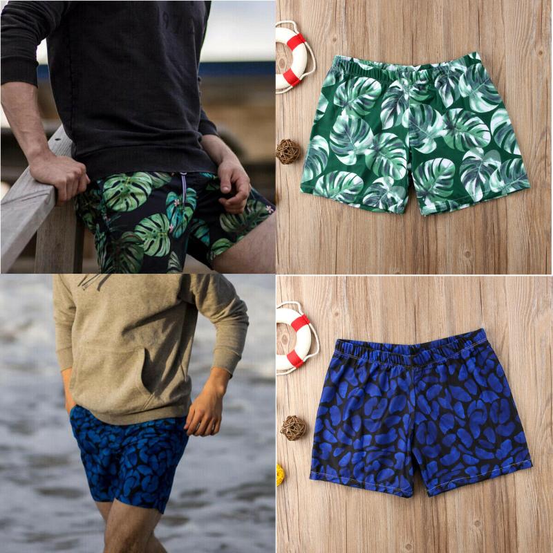 

Fashion Summer Men Boy Casual Print Swimming Board Trunks Swim Surfer Shorts Swimwear Beachwear, Blue