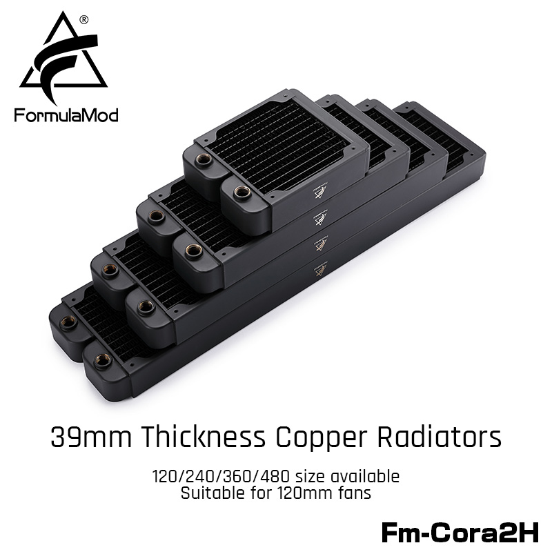 

FormulaMod Fm-CoRa2H 39mm Thickness Copper Radiator 120/240/360/480mm Black Radiators Suitable For 120Fans