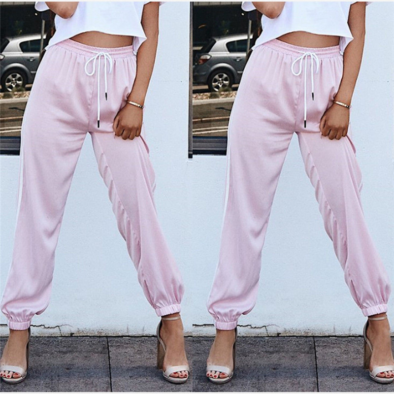 

Outdoor Fitness Leggings Women Sport Pants Loose Casual Side Striped Sweatpants Trousers Gym Pants