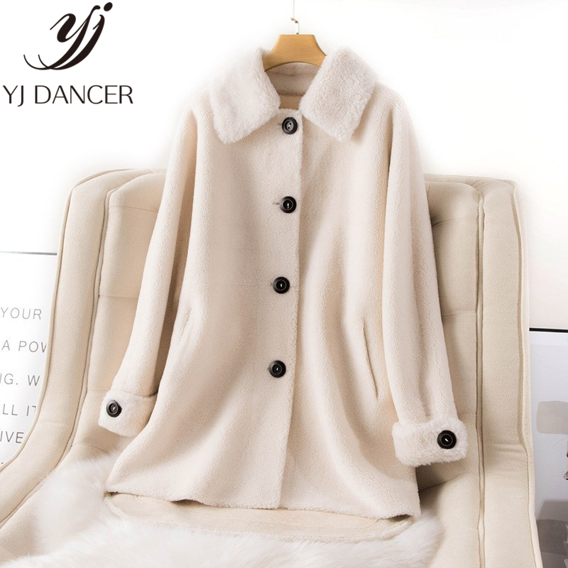 

Special Price 2020 Winter New Sheep Shearing Fur Coat Female Loose Thick Warm Overcoat Long Casual Faux Fur Coat Women ZZZ101, Yellow