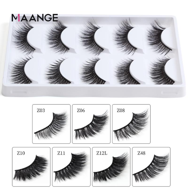 

MAANGE 5 Pairs Mink Lashes 3D Mink Eyelashes Handmade Reusable Natural Dramatic False Lash Makeup Eyelash Extension Long Lasting
