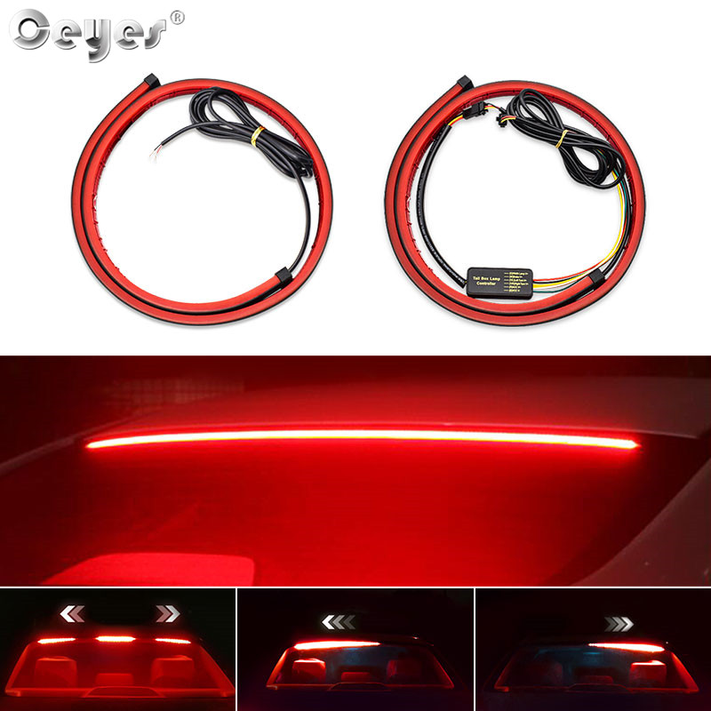 

Ceyes Car Styling Trunk Tail Brake Light High Additional Stop Rear Tail LED Strip Turn Signal Running Light Auto Warning Lamps, As pic