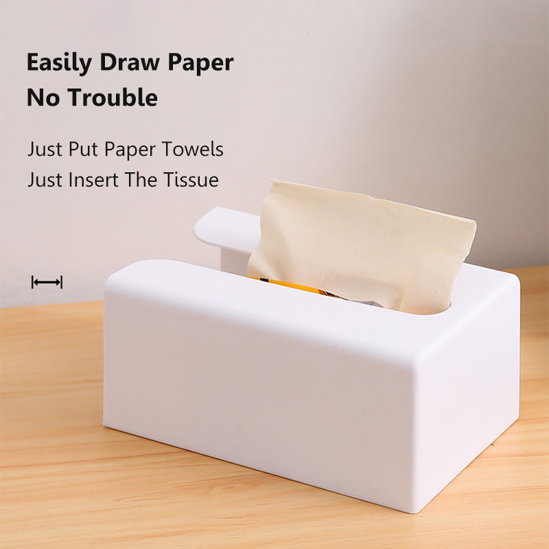

Wall Mounted Self Adhesive Tissue Box Napkin Holder Plastic Garbage Bag Dispenser Storage Rack Kicthen Car Hanging Organizer