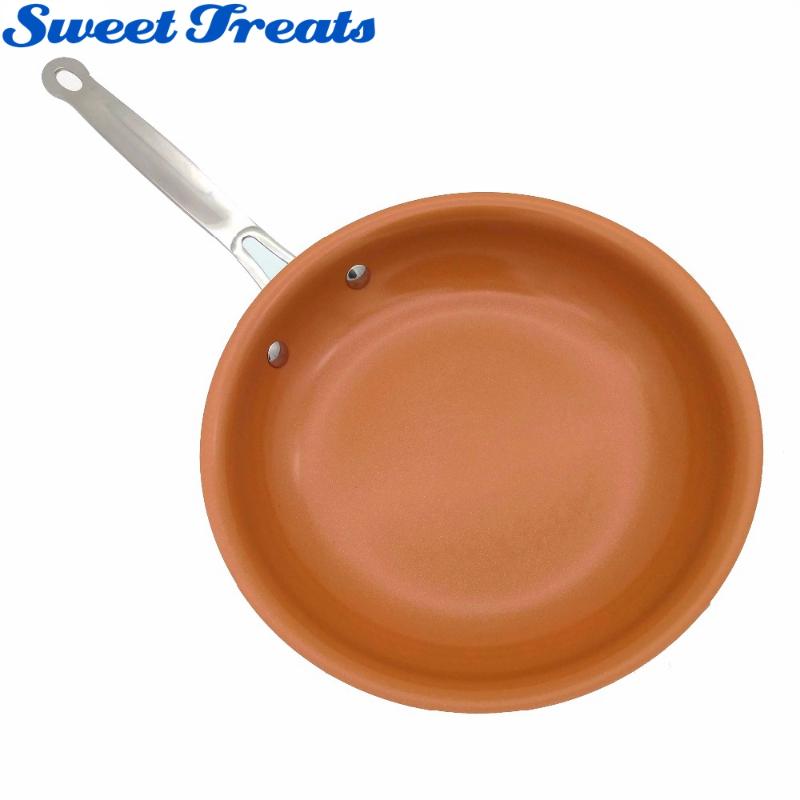 

Sweettreats Non-stick Copper Frying Pan with Ceramic Coating and Induction cooking,Oven & Dishwasher safe 10 & 8 Inches