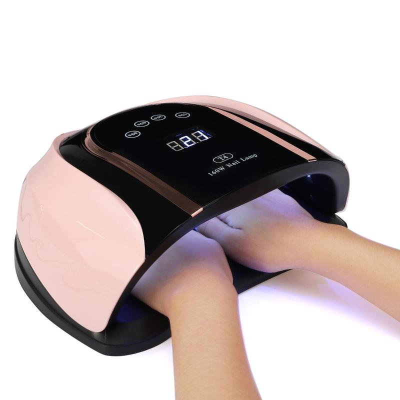 

160W LED Nail Lamp Nail Dryer 54 UV LEDs Lamp Dryer For All Gels Polish Sun Light Timer 10/30/60/99s Auto Sensor, Pink