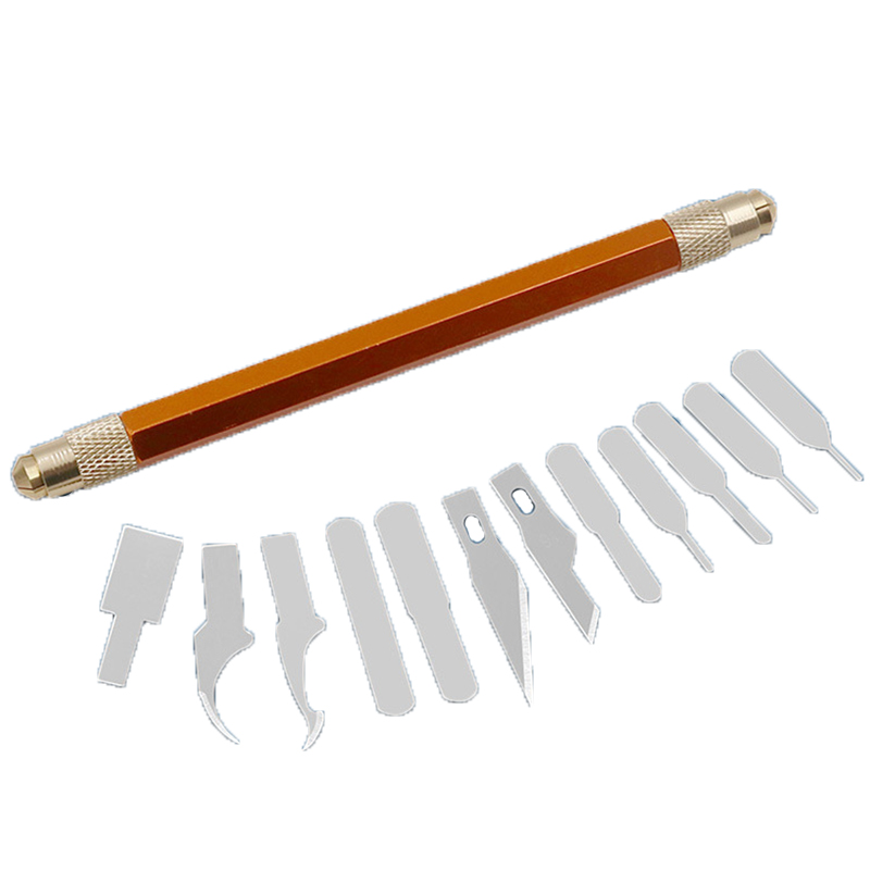 

12 in 1 IC Chip Repair Thin Blade CPU Remover Metal Handle for Processors NAND Flash Logic Board Repair Tool