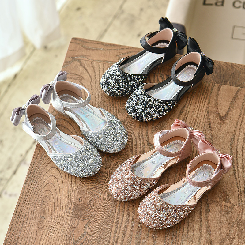 

Kids Shoes Princess Sequin Sandals Soft Children Summer Fashion Sandals for Party Dance Baby Casual SneakersSM099, Sm099pink