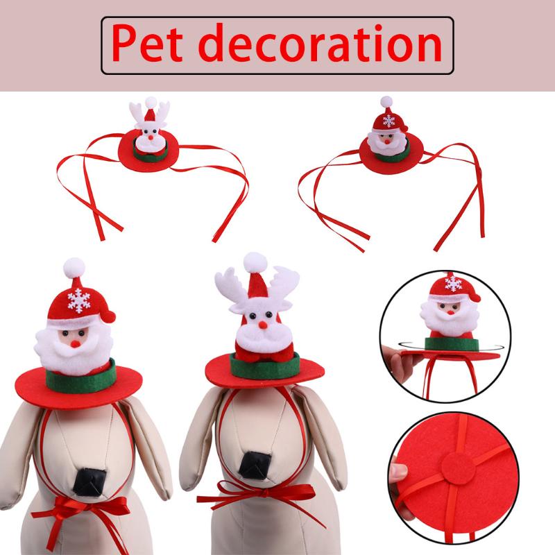 

Christmas Halloween Pet Dog Cats Headdresses Pet Puppy Cat Headgear Santa Elk Headwear Hats Dog Cat Cosplay Dressing Up Props, White