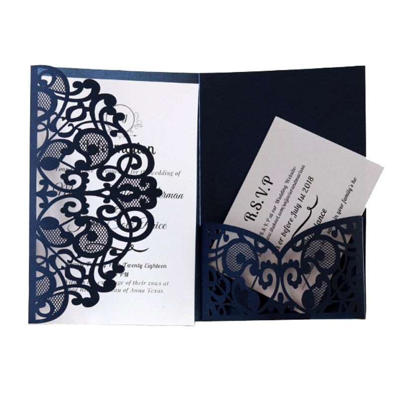 

50pcs Laser Cut Wedding Invitations Card Paper Elegant Greeting Card Favor Customize Wedding Event Party Decorations