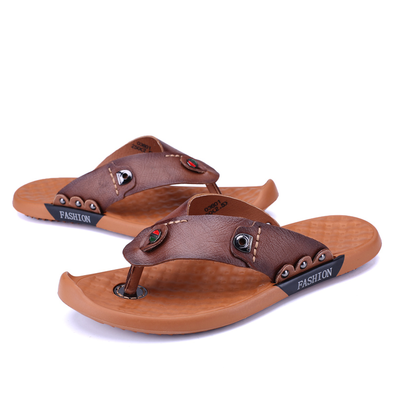 

verano beach da masculina 2020 rasteira sandale sandals outdoor homme zandalias playa fashion hollow couro slides safety shoes, Brown