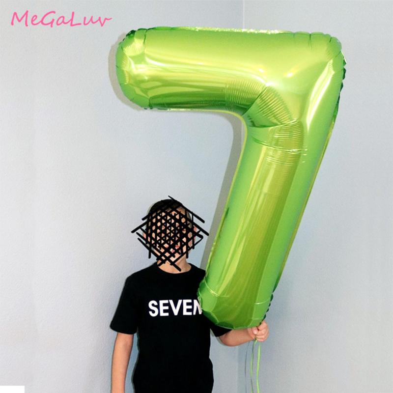 

1pc 40inch Large Green Number Balloons Big Foil Digital Ballons 0-9 Birthday Party Decoration Kids Adults Helium Balloon
