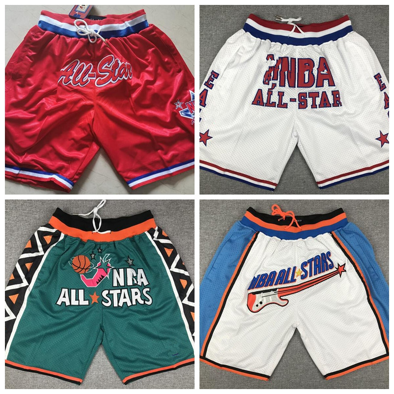 

MEN 1992 1996 2020 1988 nba All-Star East Shorts White JUST DON Pocket Pants By Mitchell & Ness S-2XL, Black