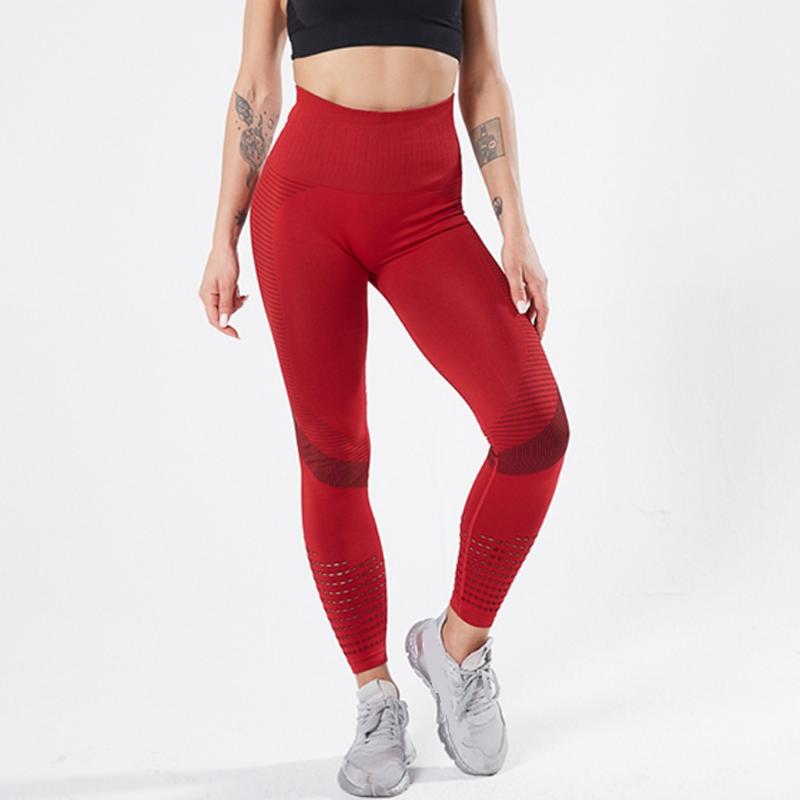

Push Up Yoga Pants Women Summer Hollow Out Sexy Stretchy Tight Legging Running Trouser, Red