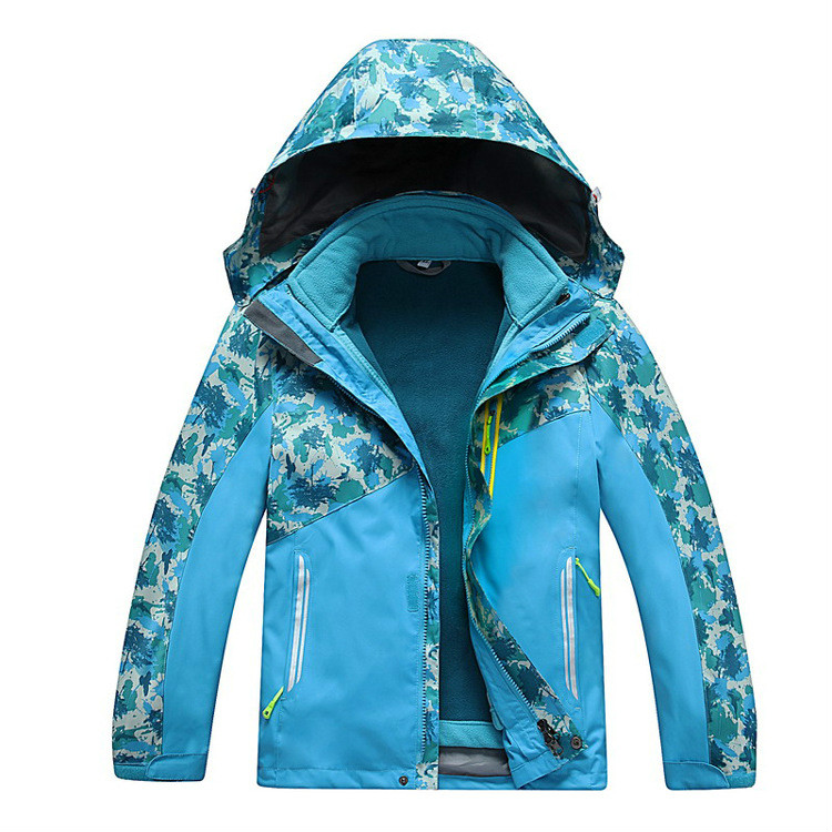 

Outdoor winter boys and girls assault suits two sets of waterproof camouflage warm hiking jackets -3XL code, One