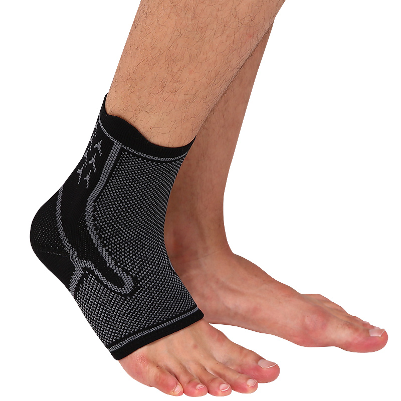 

1pcs 3D Sport Ankle Brace protector Compression Ankle Support Plantar Fasciitis for Sprained Running Football Basketball, Black