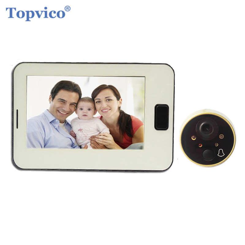 

Topvico Video Peephole Door Bell Camera 4.3" Screen Watch Digtal Electronic Doorbell Video Door Viewer Video-eye Home Security