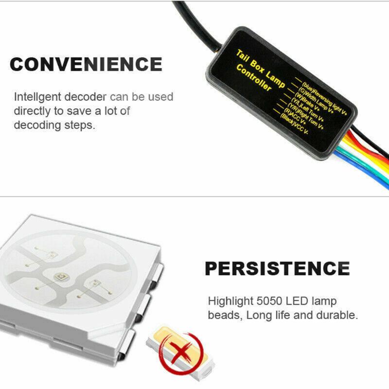

35Inch 7-Color DC12V Car LED Rear 3rd Reverse Brake DRL Light Strip Turn Signal Lamp,Made Of High Quality Material, As pic