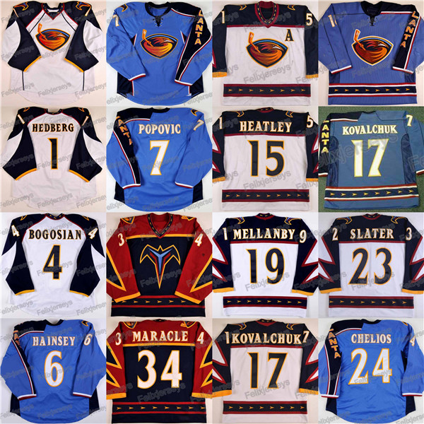 

Atlanta Thrashers 17 ILYA KOVALCHUK Marian Hossa DANY HEATLEY Zach Bogosian Johan Hedberg Kari Lehtonen Jersey, Black