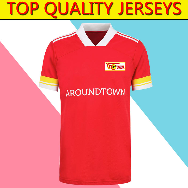 

2020 2021 Union Berlin fc home red Soccer Jerseys 20 21 Union Berlin fc mens Soccer camisas de futebol adult Running Jerseys, No name