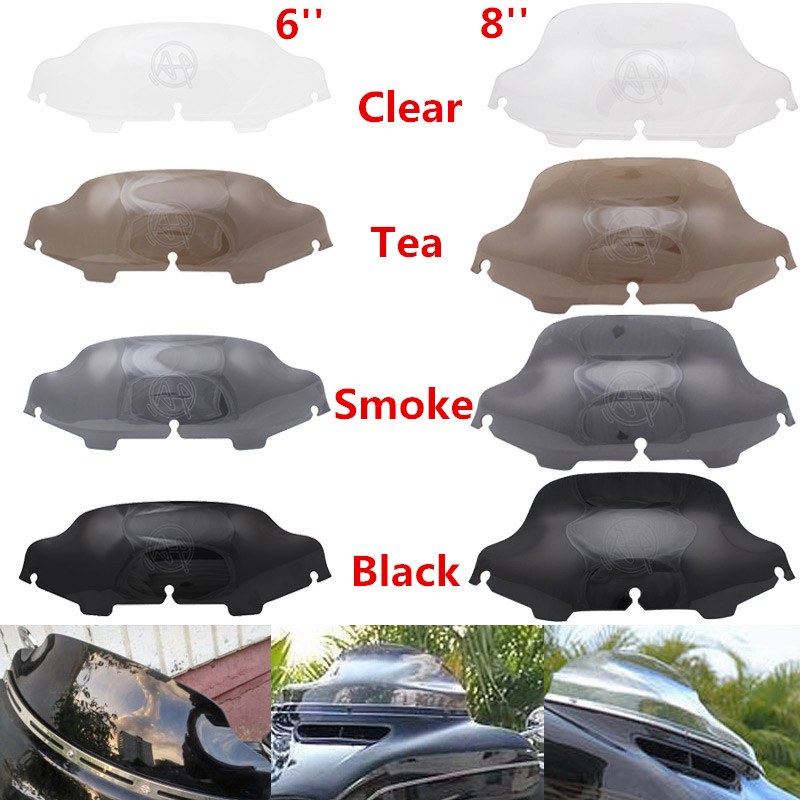 

Motorcycle 6''/8" Black/Smoke /Clear Windshield Fairing Windscreen For Electra Street Glide FLHX Touring 1996-2013