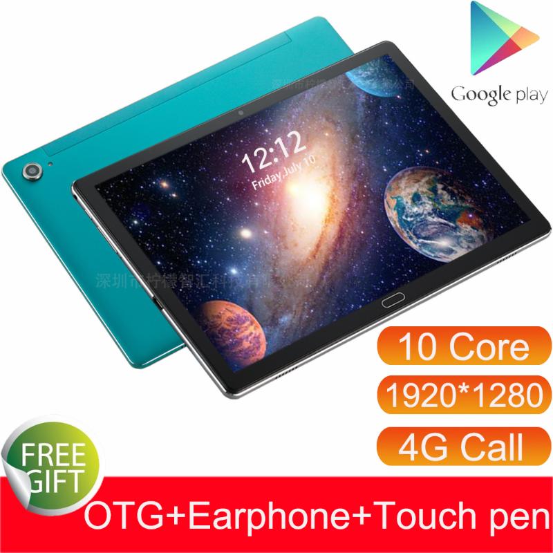 

4G 10.6 Inch Tablet Android 8.0 MTK6797 Deca Core Dual 4G call GPS 4GB RAM 128GB ROM Dual Camera Phone Call Tablets 10 1920*1280, Black