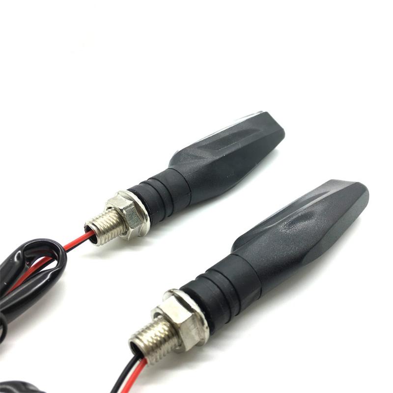 

2pcs LED motorcycle sequence flashing flexible amber lights, As pic
