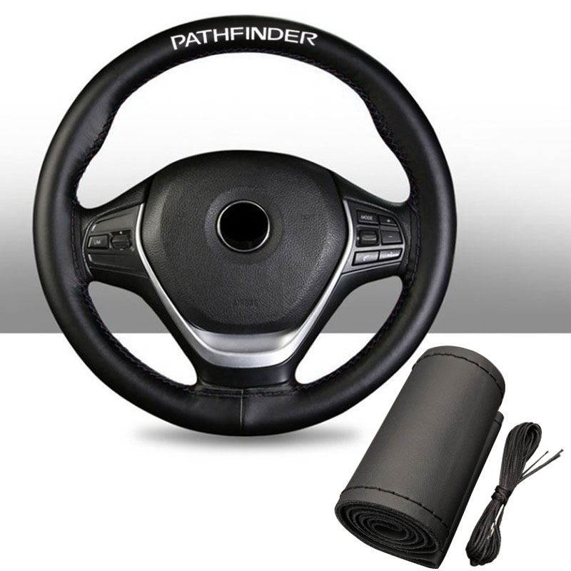 

15 Inch Top Genuine Leather Steering Wheel Cover for Pathfinder Car Interior Accessories
