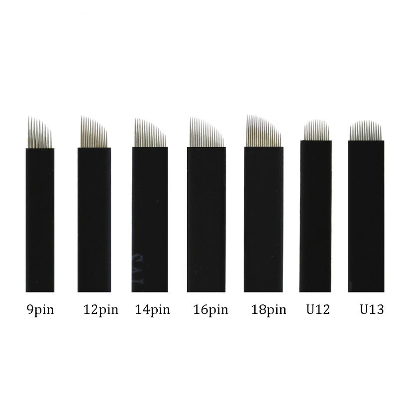 

Copiel Black Cover 0.18mm 500pcs Microblading Slope Tattoo needles for Permanent makeup Eyebrow Blades Manual pen Holder