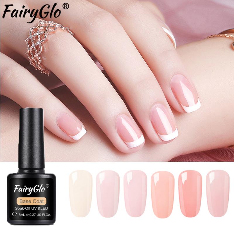 

FairyGlo Hybrid Varnish 8ML Two Using Ways Gel Nail Polish Two-Step Color Base Coat Nail Gel Polish Art Soak Off UV, 3804