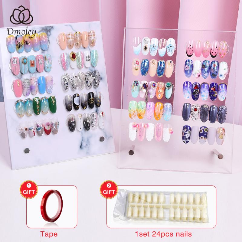 

Dmoley Nail Gel Polish Display Plate 50 Color Acrylic With Magnet Color Card Chart Painting Manicure Nail Art Display Tools