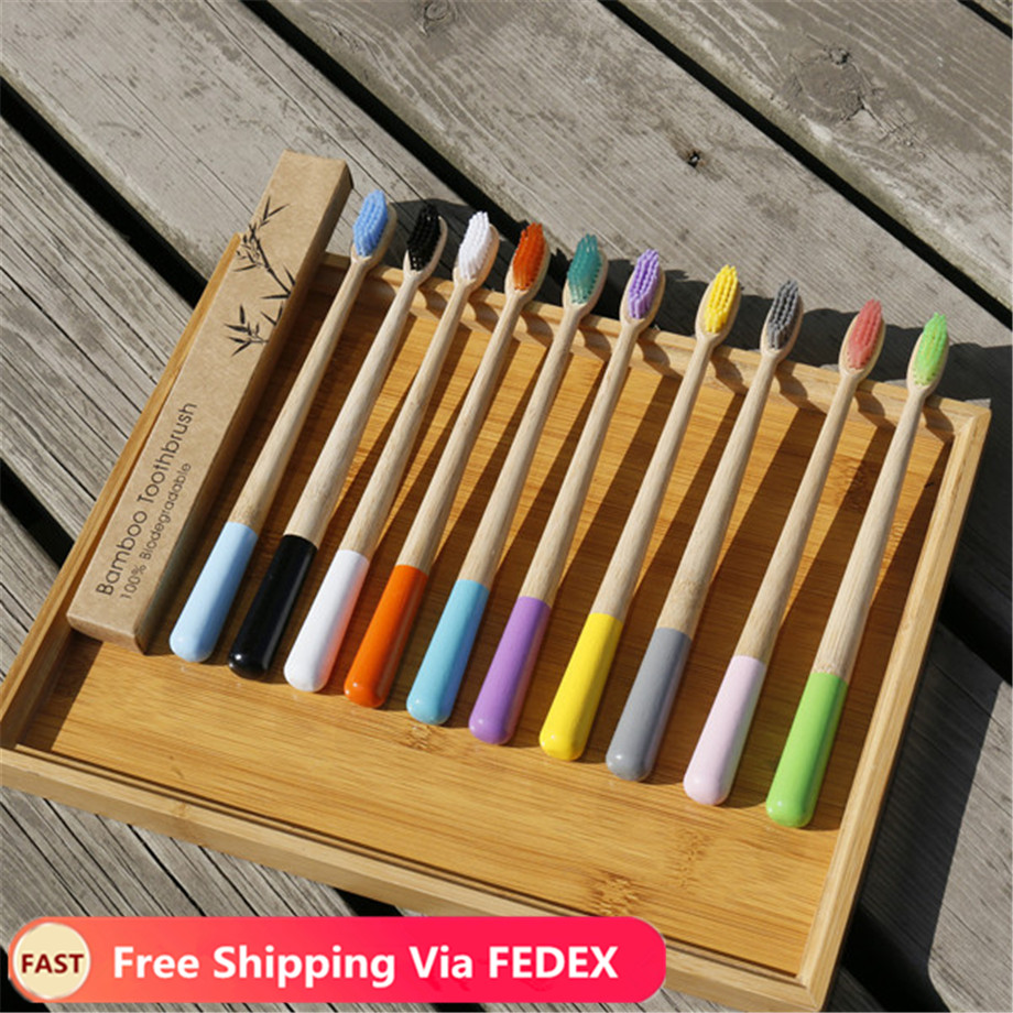 

Adults Natural Bamboo Toothbrush Wood Toothbrush Bamboo Soft Bristles Natural Eco Bamboo Fibre Wooden Handle Toothbrush For Men and Women