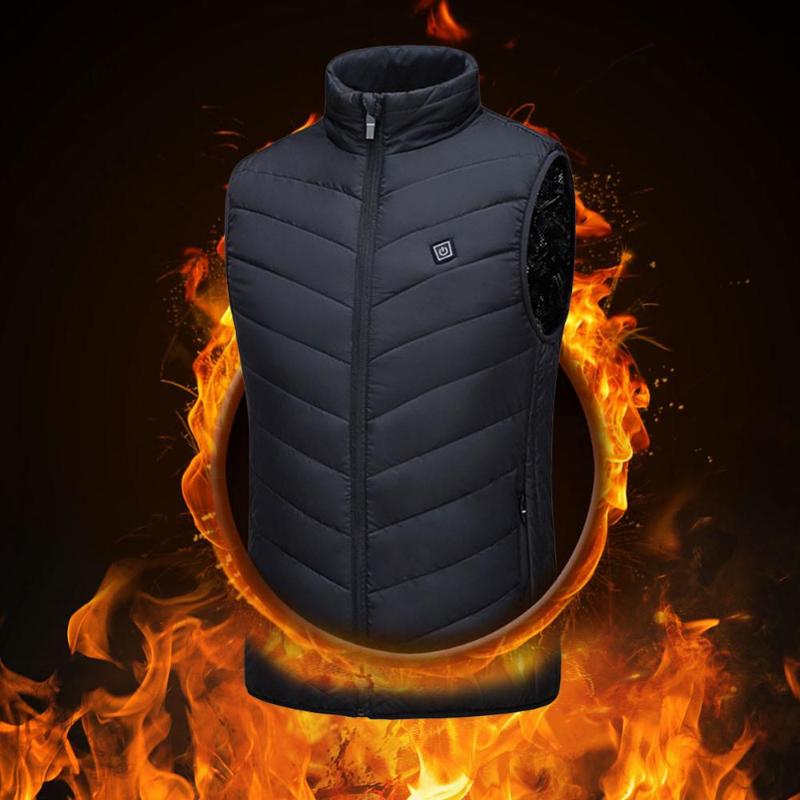 

Winter Heating Vest USB Charging Heated Warm Vest Outdoor Heating for Camping Hiking Hunting Heated Jacket without Battery, Black