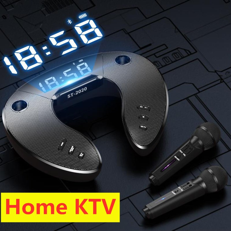 

Wireless bluetooth speaker microphone family KTV singing dual microphone portable outdoor speaker subwoofer subwoofer Boom box