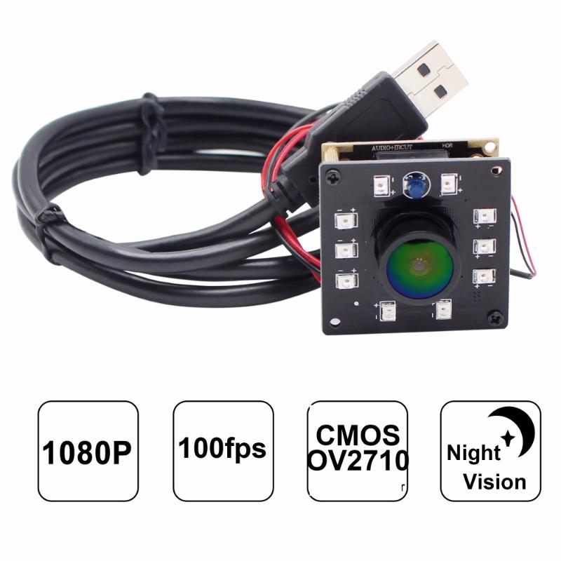 

ELP Camera USB 1080P Wide Anagle Fisheye 170degree IR LED Infrared Webcam Camera with Mini Housing USB for Linux Windows, 170 degree lens