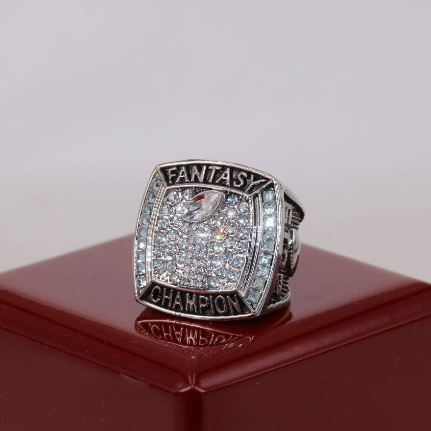 

Factory Wholesale Price 2019 Fantasy Football Champion Ring USA Size 7 To 15 With Wooden Display Box Drop Shipping