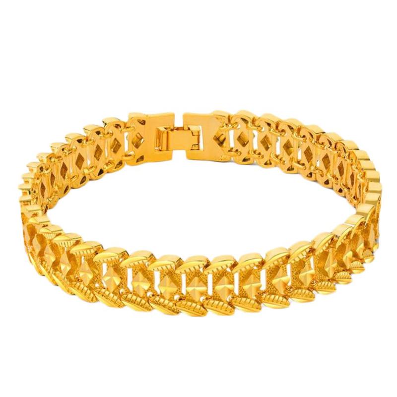 

Chic Unisex Golden Plated Rhombus Link Chain Bracelet Bangle Wrist Jewelry Gift