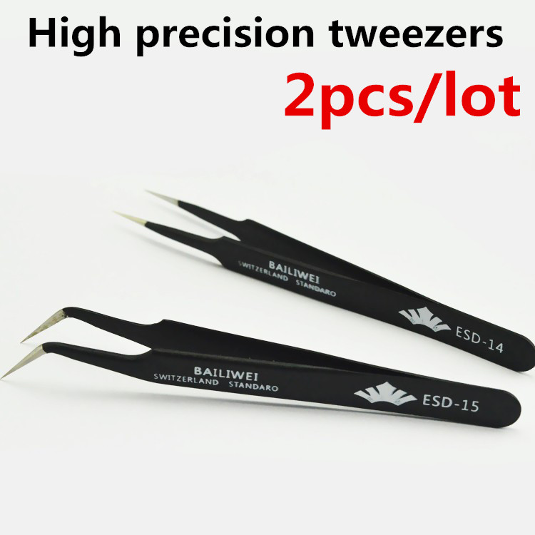 

Free shipping 2 pcs Black Nail Art Acrylic Gel Picking Tool Rhinestones Gem Decor Black Eyelash Tweezers Hot Selling