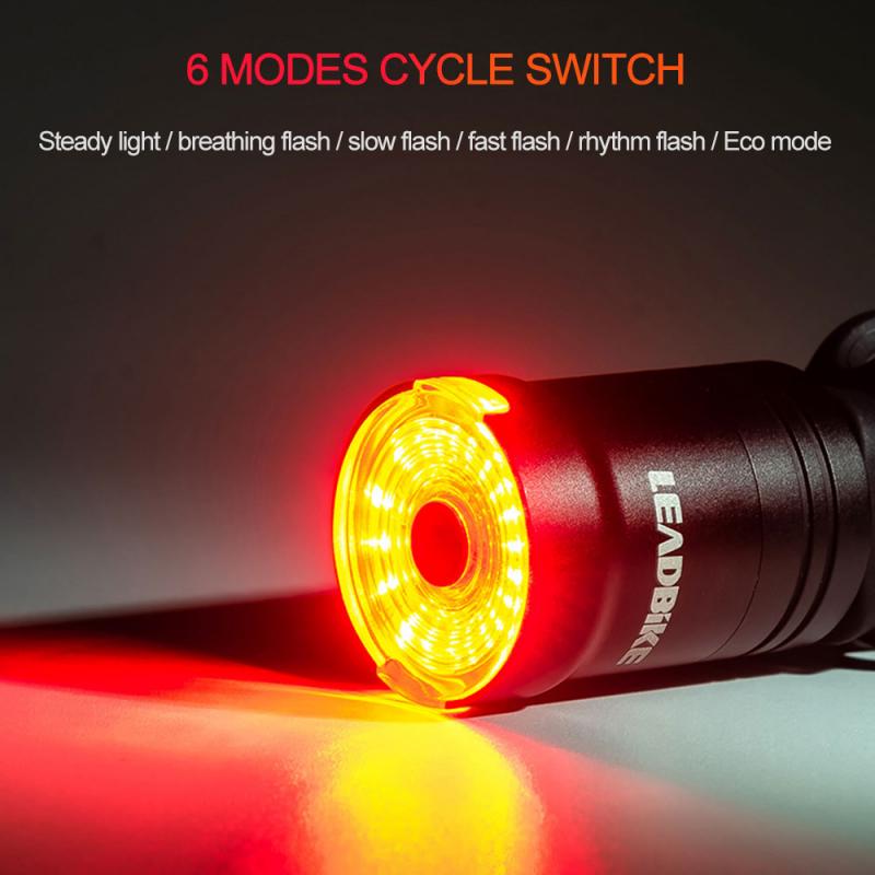 

New Smart Bicycle Rear Light General Bicycle Tail Light Start/Stop Braking Sensing LED Waterproof IPX6 USB Charging Ligh