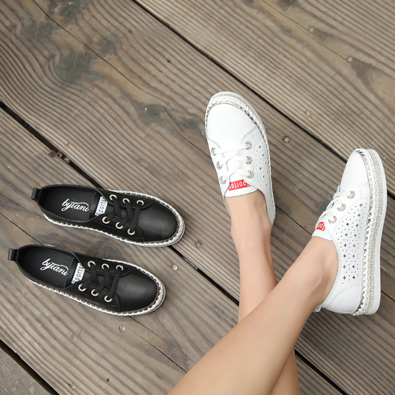 

Summer soft bottom hollow out breathable soft bottom wild small shoes, Black