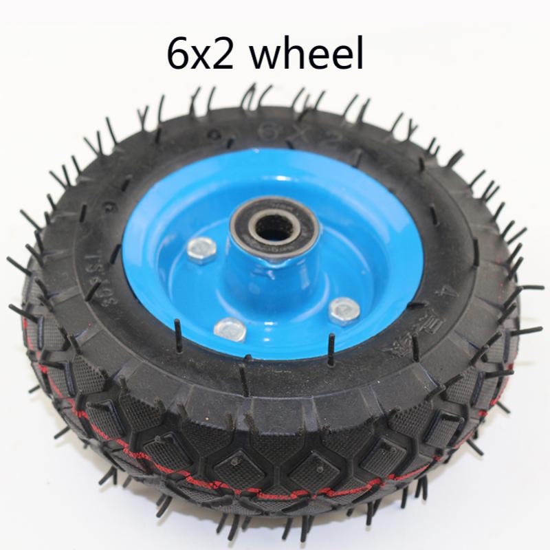 

6X2 Inflation Tire Wheel Use 6" Tire Alloy Hub 160mm Pneumatic Tyre Electric Scooter Pneumatic Wheel Trolley Cart Air