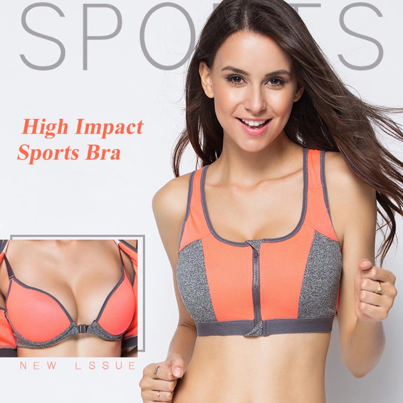 

sports bras High Impact Sportswear push up bralette top fitness running yoga bra sports bras for gym women sport bra female, Fluorescence red