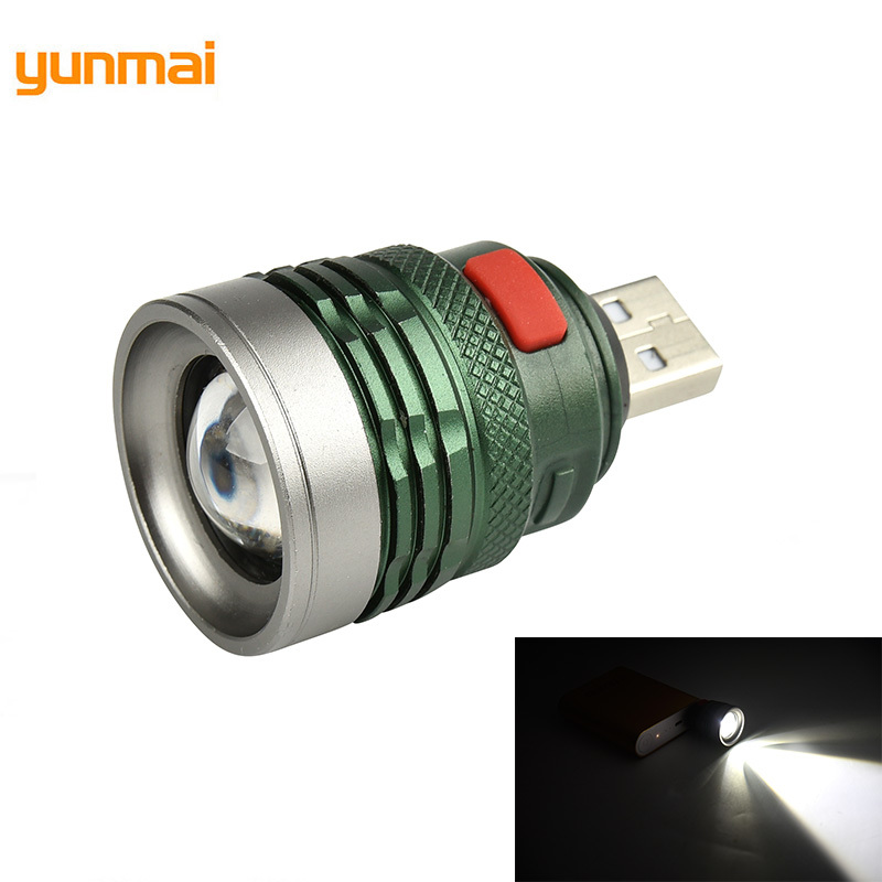 

USB Portable Charging Lantern Computer Light 3-Mode Reading Lamp USB interface Mini Flash Light Q5 Linterna Torch By Power Bank