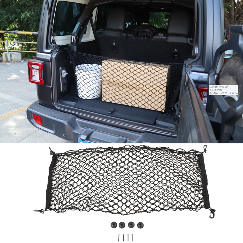 

Car Rear Cargo Trunk Storage Organizer Net ,Fixed Net ,Trunk Network For Jeep Wrangler JK JL 2007-2020