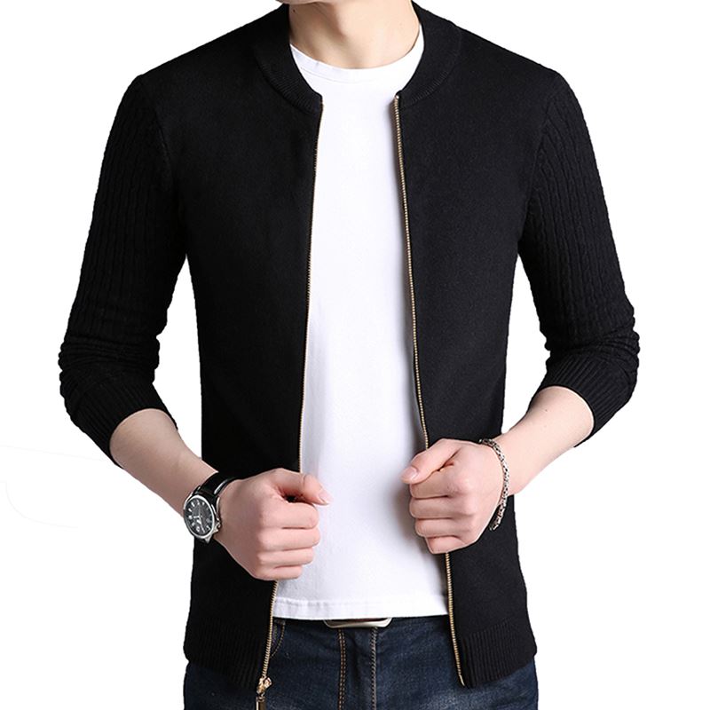 

Free shipping New Fashion 2020 Spring Autumn men Wool Cardigans Man Sweaters Cardigans, Black