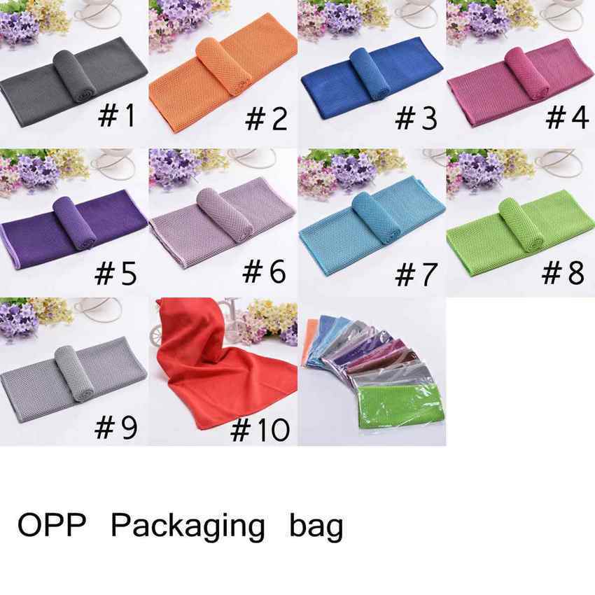 

10 Colors Ice Cold Towel 30*80cm Double layers Quick Dry Soft Breathable Cooling Towel Summer Anti Sunstroke Sports Towels Wholesale 1, As pic
