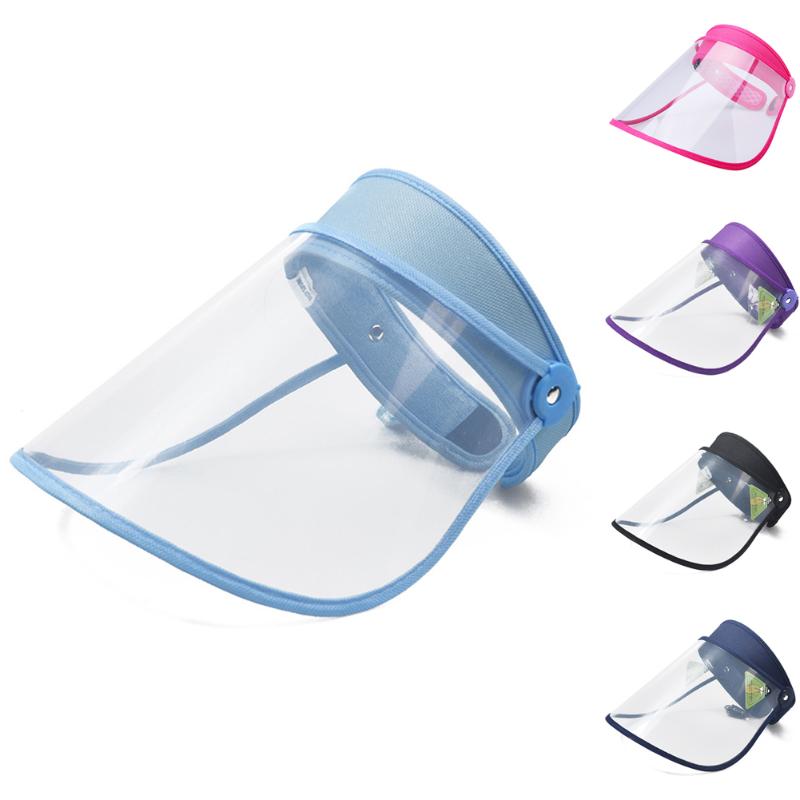 

Reusable Full Face Shield Cover Transparent Anti Droplet Clear Mask Cooking Splash Soft Plastic Respirator Double-sided Film Ju9, Blue