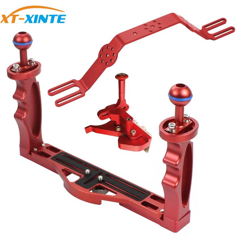 

DSLR SLR Camera Diving Handle Tray Bracket Mounting with Adjustable Shutter Extension Rod Waterproof Case Underwater Photography