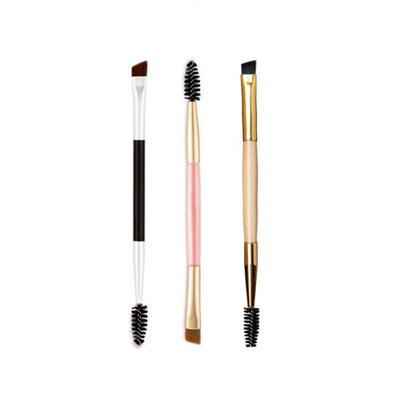 

Professional 2 in1 Eyebrow Brush Makeup Double-headed Eyebrow Brush Eyelashes Curler Makeup Brushes J1699