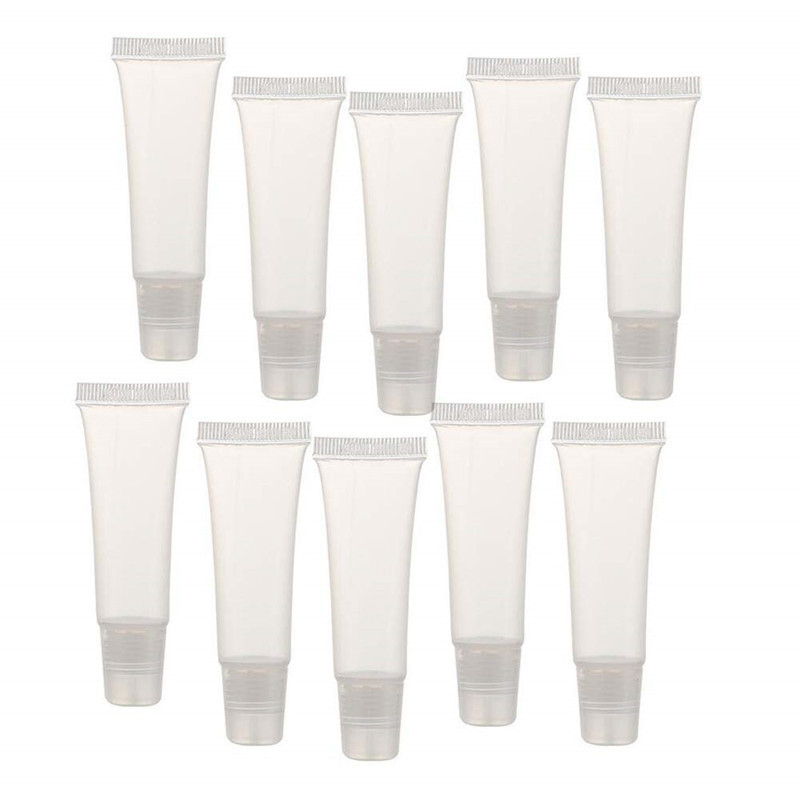 

50 Pack 10Ml Lip Gloss Tubes Empty Lotion Refill Tubes Soft Squeeze for DIY Travel Distribution Bottle
