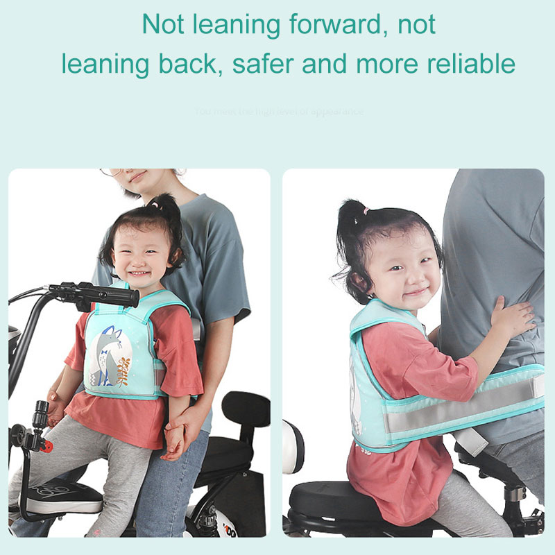 

Breathable Children Motorcycle Safety Belt Kid Strap Electric Vehicle Harness for Motorbike THJ99, Light blue